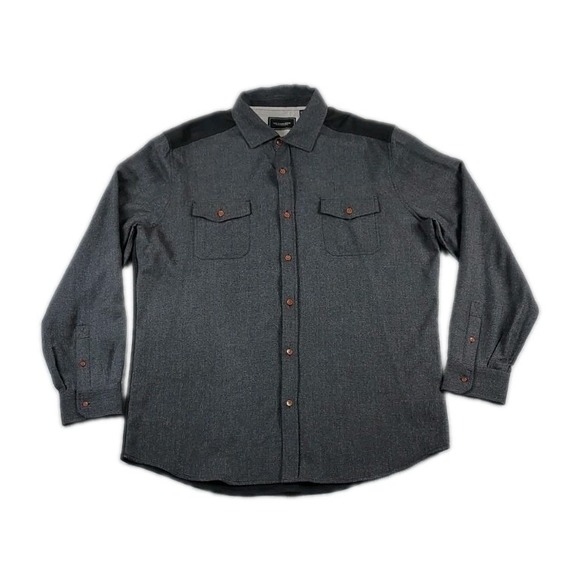 Williams & Kent Other - Williams & Kent  100% Wool Flannel Button Up Shirt Mens XXLarge Black Gray Flaw